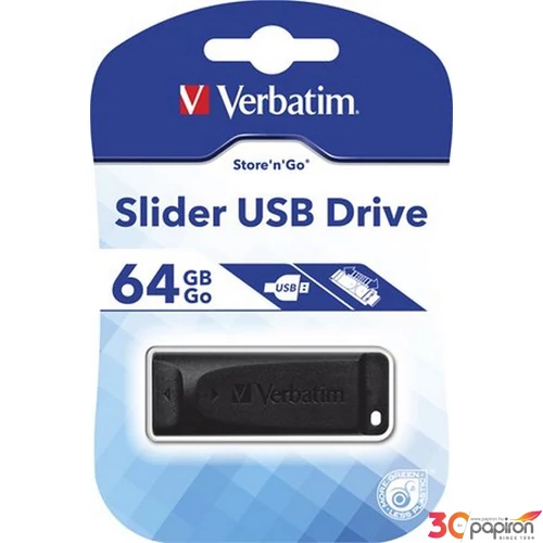 Pendrive 64GB Verbatim USB 2.0 Slider fekete UV64GSF