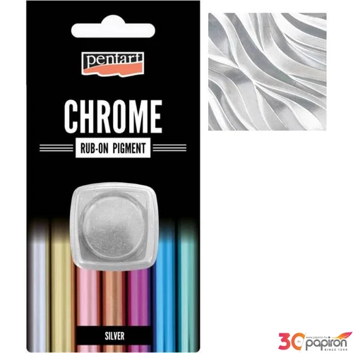 Pigmentpor 0,5g Rub-on pigment chrome effect ezüst