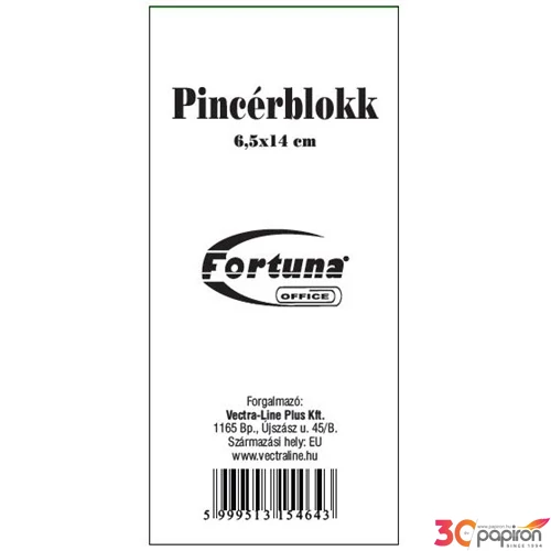 Pincértömb fehér ragasztott 6, 5x13x3cm 