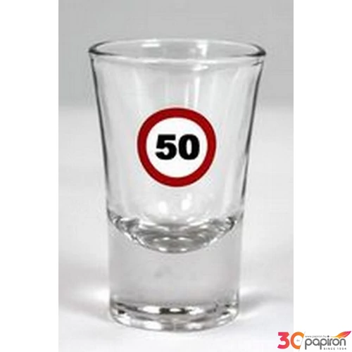 Üveg felespohár  50 Sebességkorlátozó szülinapi