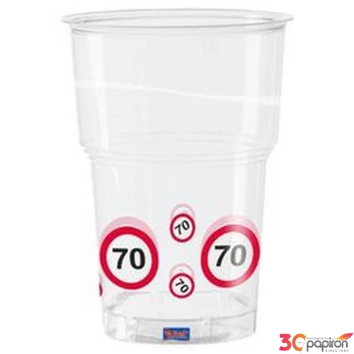 Party pohár szülinapi 70 Sebességkorlátozó 350ml 10db/csomag