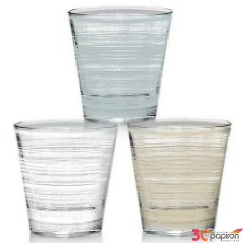 Pohár szett 250ml 3db-os, csíkos, 3 féle szín 