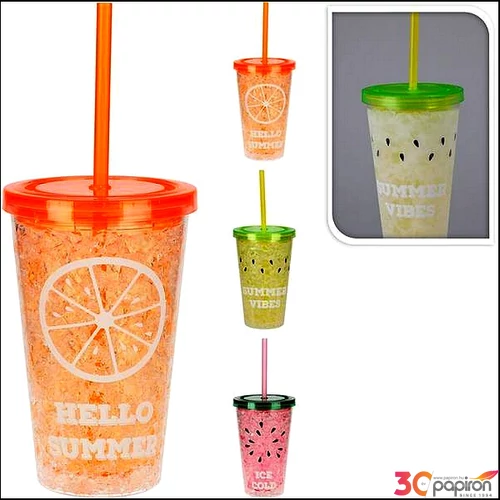 Pohár szívószállal 500ml 3féle '25