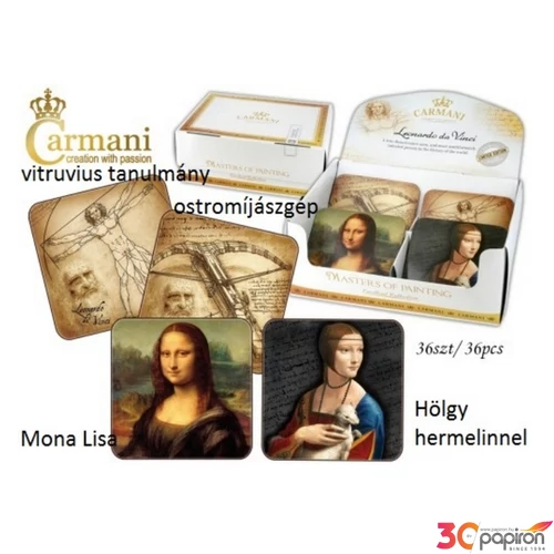Poháralátét parafa 10x10cm, Leonardo Da Vinci: Ostromíjászgép