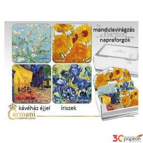 Poháralátét parafa 10x10cm, Van Gogh:Íriszek 