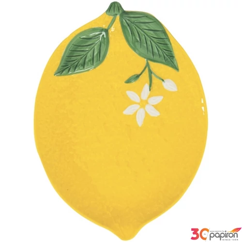 Porcelán kínálótál Sárga citrom 25x18,5cm,Fleurs et Citrons