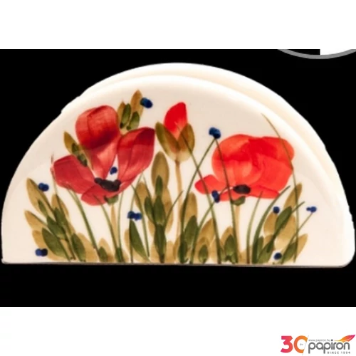 Szalvétartó kerámia pipacs kerámia 16,5x4x9cm