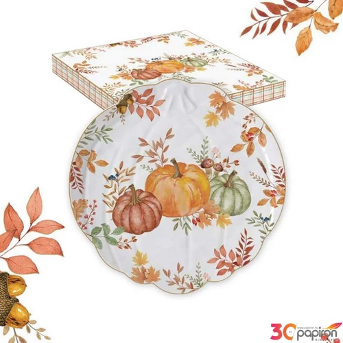Porcelán tálca Harvest 27cm tökformájú dobozban