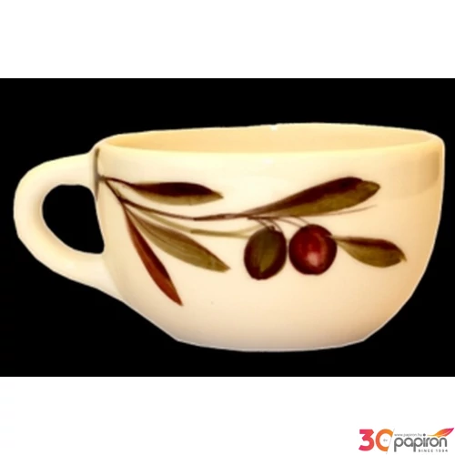 Csésze teás Porcelán 3dl olajbogyós kézzel festett