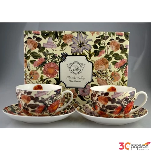 Porcelán teás készlet 300ml Floral Dream, 2x300ml-es díszdobozban Floral Dream kollekció
