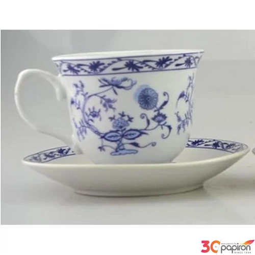 Porcelán teáscsész + alj Kék 8, 1x13, 7cm 