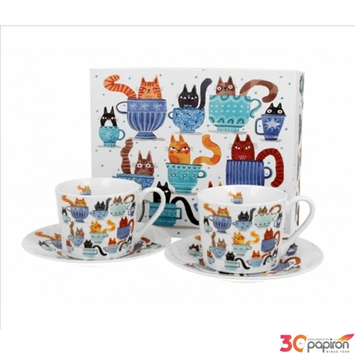 Porcelán csésze +alj 230 ml 2 személyes