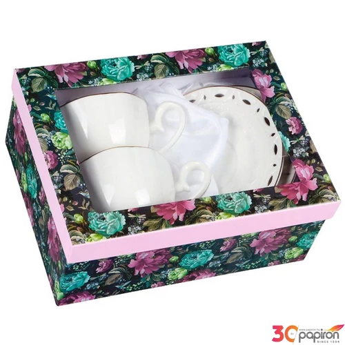 Porceláncsésze+alj 250ml Nina 2személyes dobozban