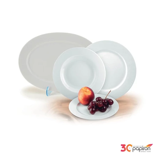 Rotberg Porcelán lapostányér 24cm Basic fehér porcelán