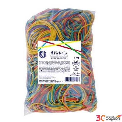Postázógumi Victoria 1kg vegyes színű, 60x2mm CSVPG601