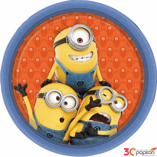 Party tányér papír 18cm Minions 8db/cs. R997971