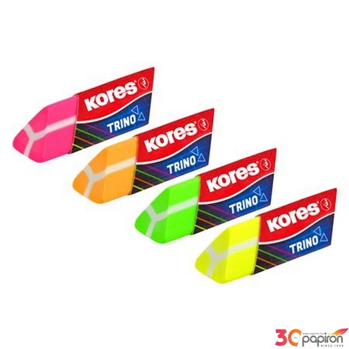 Radír Kores Trino, vegyes neon színek IK40502