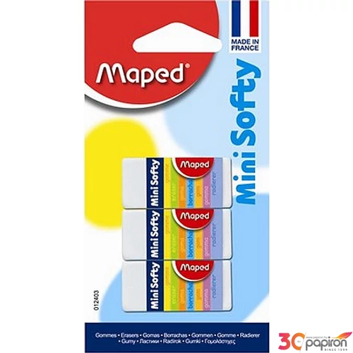 Radír Maped Mini Softy PVC-mentes papírtokos ceruzaradír 3db-os Javítás, ragasztás Maped 012403