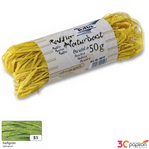 Raffia Folia csomag. Natural, 50g világos zöld