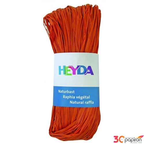 Raffia Heyda 50g természetes anyagból narancssárga 204887794