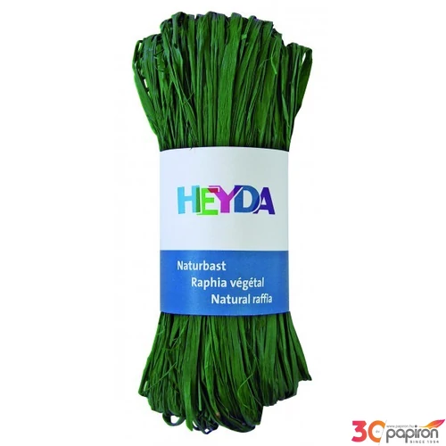 Raffia Heyda 50g természetes anyagból sötét zöld 204887797
