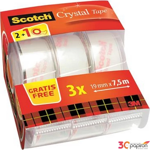 Ragasztó adagoló 3M 19mmx7,5m, kézi CELLUXTÉPŐ 3M Scotch Crystal RAGASZTÓSZALAG adagoló