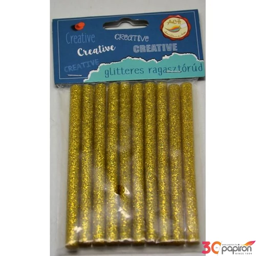 Ragasztópisztolyba ragasztórúd arany csillámos patron db-os 7,5x100mm