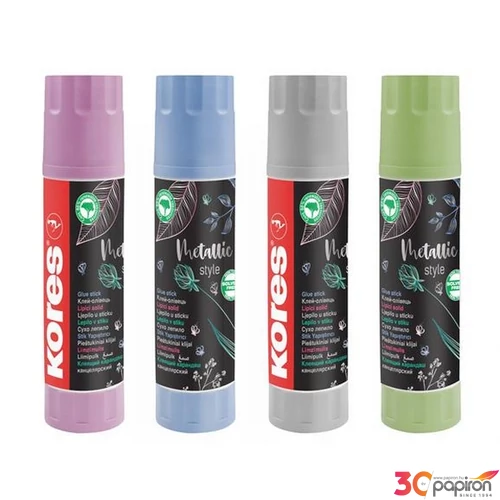 Ragasztóstift 20g Kores metál színű tokban, Metallic Style