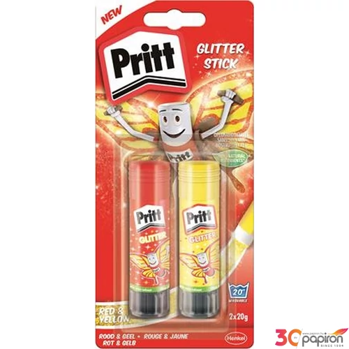 Ragasztóstift 2x20g Pritt glitteres