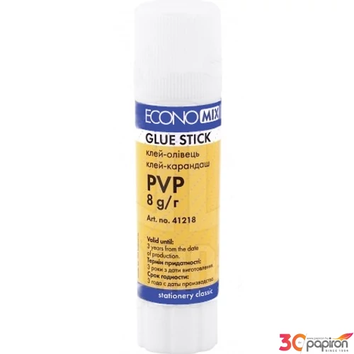 Ragasztóstift 8g Economix C PVP alapú stiftes ragasztó Papiron jól ragad