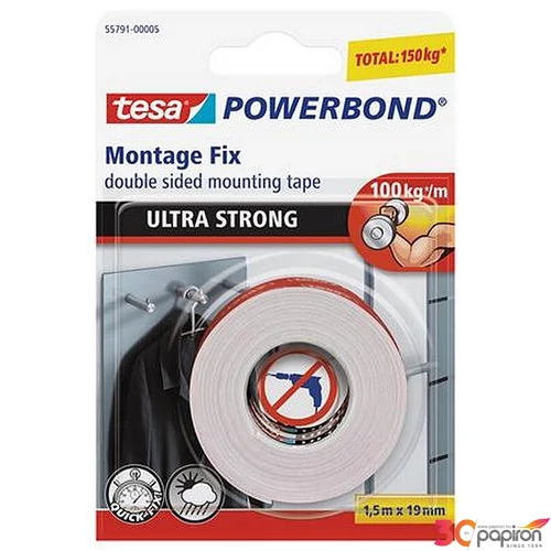 Ragasztószalag 19mm x 1,5 m kétoldalas, ultra erős, TESA "Powerbond" 55791-00005-00
