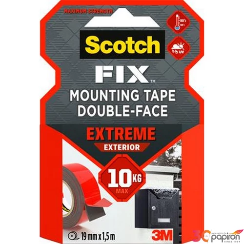 Ragasztószalag 3M Scotch kétoldalas,extra erős,kültéri,19mmx1,5 m Extreme Exterior