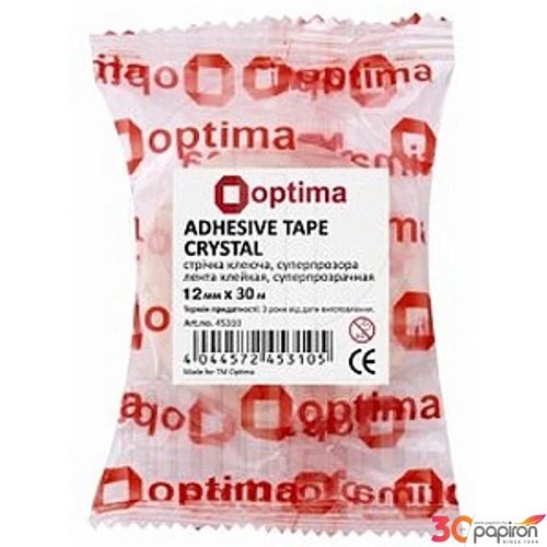Ragasztószalag Optima 12mmx30m 12mmx30m átlátszó Crystal Papiron