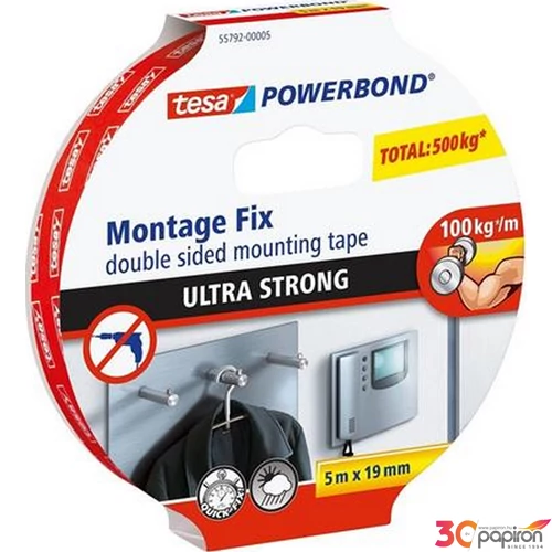Ragasztószalag TESA kétoldalas, Powerbond 19mm x 5 m ultra erős