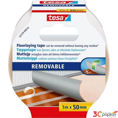 Ragasztószalag TESA kétoldalas, Removable 50mm x 5 m textil erősítésű