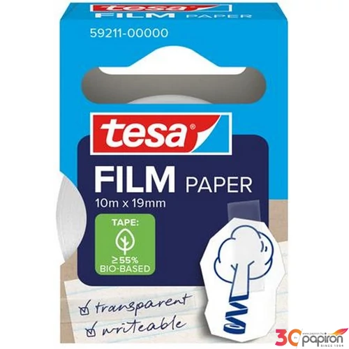 Ragasztószalag Tesa írható, papír, 19 mm x 10 m Tesafilm, átlátszó