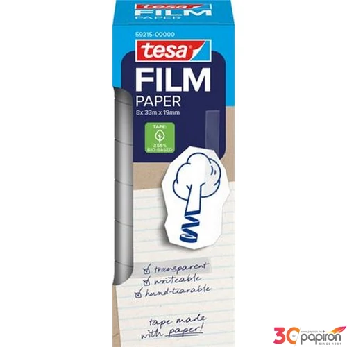 Ragasztószalag Tesa írható, papír, 19 mm x 33 m Tesafilm, átlátszó