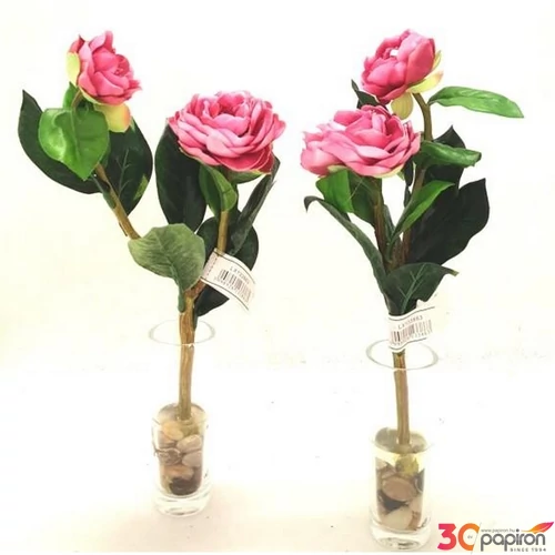 Ranuncuéus üvegpohárban Ranonculus üvegben, 28cm,