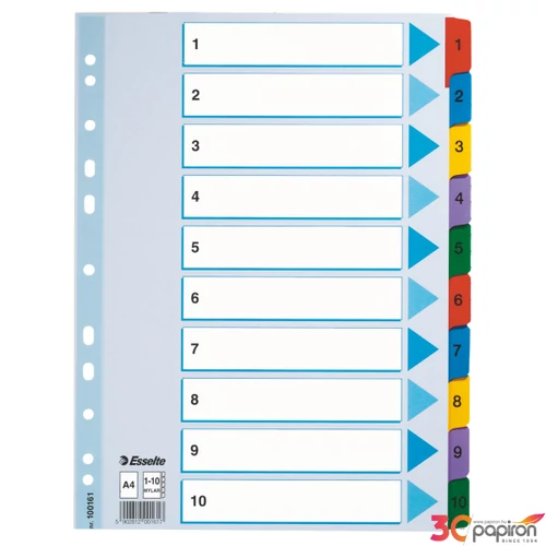 Regiszter Esselte 1-10 mylar 1-10 A4 Esselte