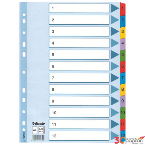 Regiszter Esselte 1-12 Mylar 1-12 A4 Esselte
