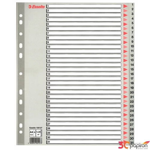 Regiszter Esselte 1-31 műanyag 1-31 A4 Esselte