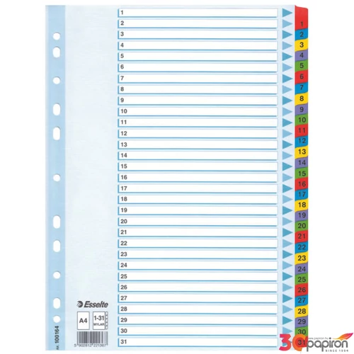 Regiszter Esselte 1-31 mylar 1-31 A4 Esselte