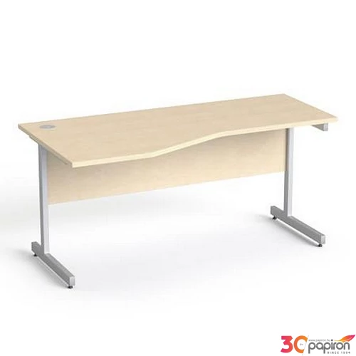 Íróasztal íves balos szürke fémlábbal 160x80cm MAYAH Freedom SV-30 juhar
