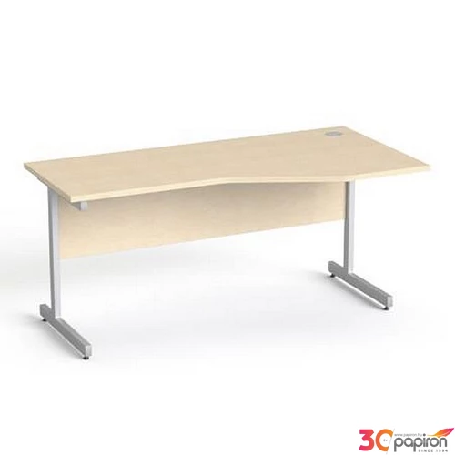 Íróasztal íves jobbos szürke fémlábbal 160x80cm MAYAH Freedom SV-29 juhar