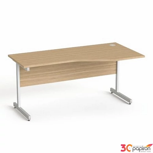 Íróasztal íves jobbos szürke fémlábbal 160x80cm MAYAH Freedom SV-29 kőris