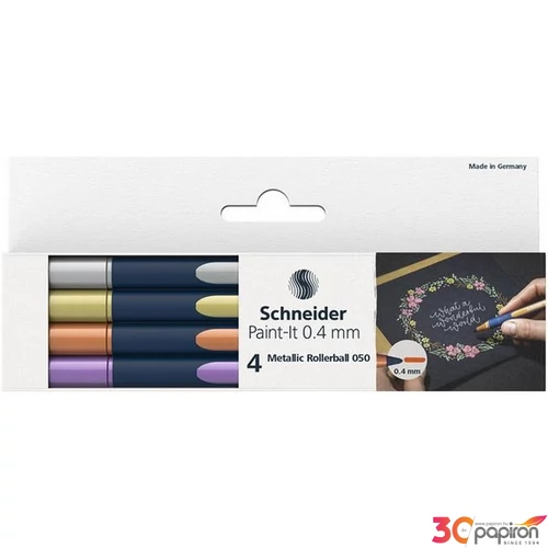 Rollertoll készlet Schneider Metálfényű 0,4 mm, Paint-It 050 4 különböző szín