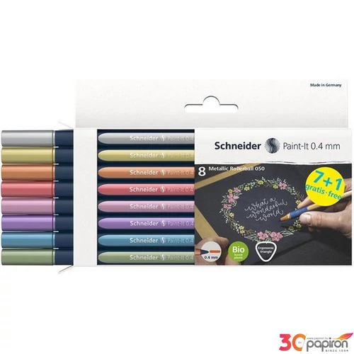 Rollertoll készlet Schneider Metálfényű 0,4 mm, Paint-It 050 8 különböző szín