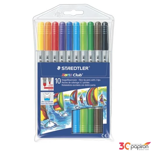 Filckészlet 10 Staedtler Noris Club 1-3mm kétvégű 10színű készlet Írószerek STAEDTLER 320 NWP10