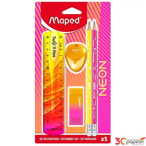 Írószer készlet MAPED 5 darabos "Neon" 