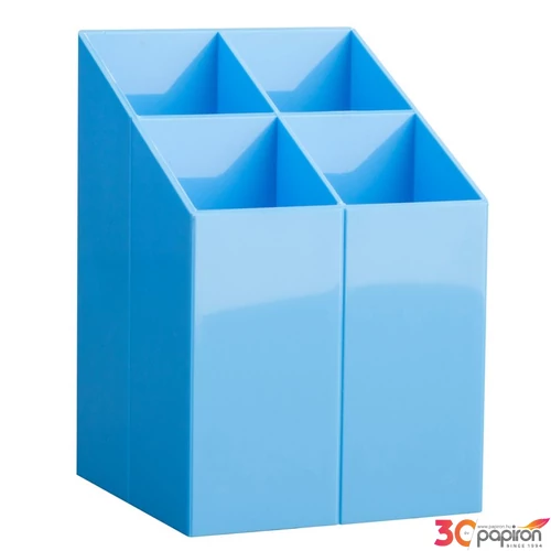Írószertartó asztali ICO Pen Holder transzparens világoskék rekeszes írószertartó, asztali írószerta